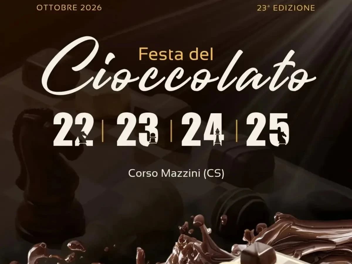La Festa del Cioccolato di Cosenza compie 23 anni e sbarca alla Camera dei Deputati: dal 22 al 25 ottobre Corso Mazzini si trasforma nel tempio del gusto